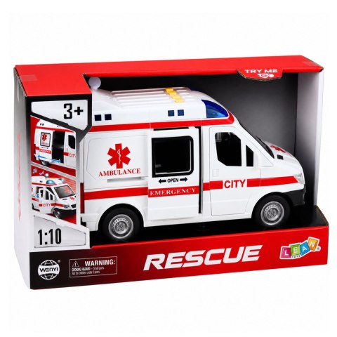 Karetka Pogotowia Ambulans Nosze Napęd Światła Dźwięki Biała 1:10