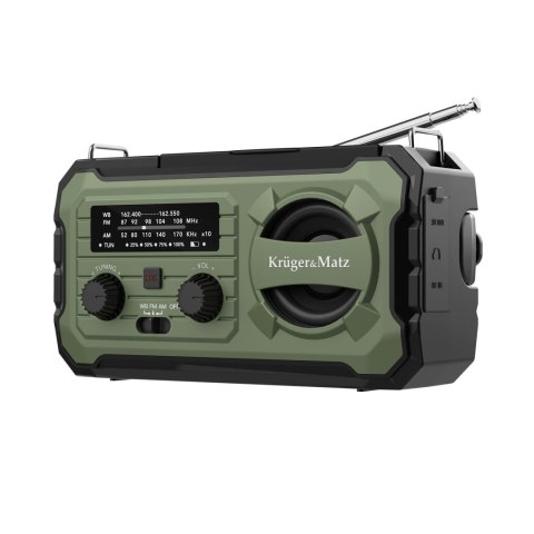 Radio solarne, przenośne radio awaryjne SOS, powerbank 10000mAh, latarka, dynamo, Kruger&Matz