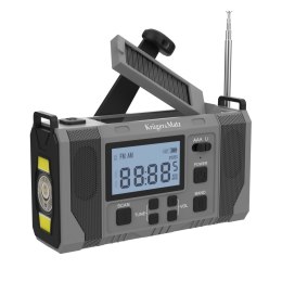 Radio solarne, przenośne radio awaryjne SOS, powerbank 10000mAh, latarka, dynamo, Kruger&Matz