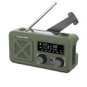 Radio solarne, przenośne radio awaryjne SOS, powerbank 2000mAh, latarka, dynamo, Kruger&Matz