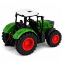 Traktor Rolniczy Farmerski Gospodarski Gumowe Koła Biało Zielony 1:24