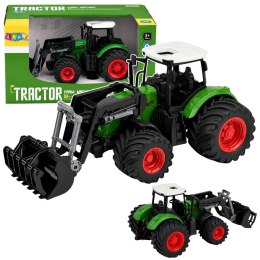 Traktor Rolniczy Farmerski Z Ładowaczem Czołowym Gumowe Koła Zielony 1:24