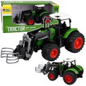 Traktor Rolniczy Farmerski z Chwytakiem Do Bel Gumowe Koła Zielony 1:24