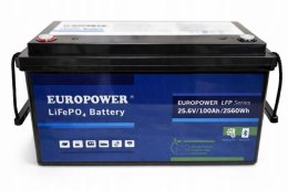 Akumulator LiFePO4 EUROPOWER serii LFP 25,6V 100Ah Bluetooth, mata grzewcza (Żywotność ~4000 cykli)