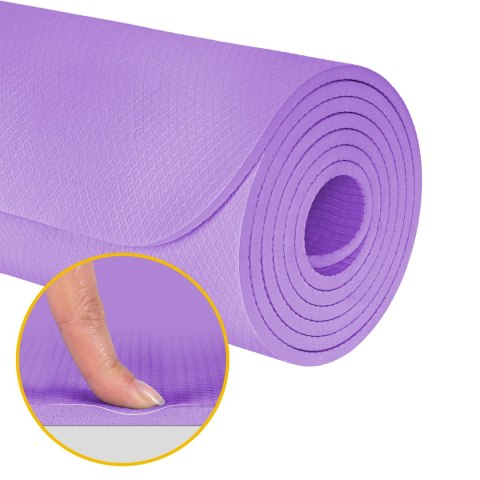 Mata gimnastyczna do ćwiczeń joga, pilates, fitness, 183x61cm, 1cm, REBEL