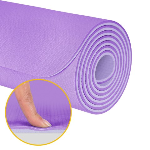 Mata gimnastyczna do ćwiczeń joga, pilates, fitness, 183x61cm, 1cm, REBEL
