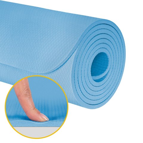 Mata gimnastyczna do ćwiczeń joga, pilates, fitness, 183x61cm, 1cm, REBEL
