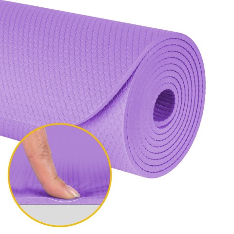 Mata gimnastyczna do ćwiczeń joga, pilates, fitness, 183x61cm, 4mm, REBEL