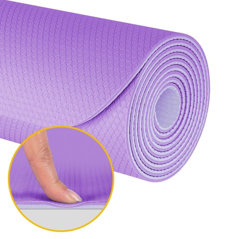 Mata gimnastyczna do ćwiczeń joga, pilates, fitness, 183x61cm, 4mm, REBEL