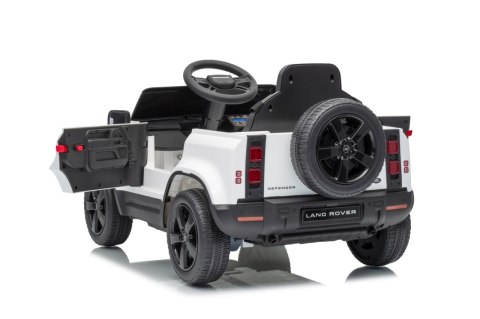 Auto Land Rover Defender białe na akumulator dla dzieci + pilot R/C