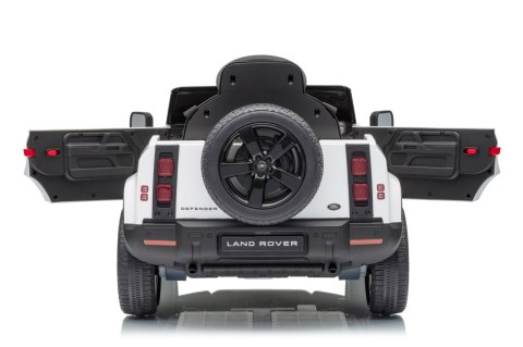 Auto Land Rover Defender białe na akumulator dla dzieci + pilot R/C