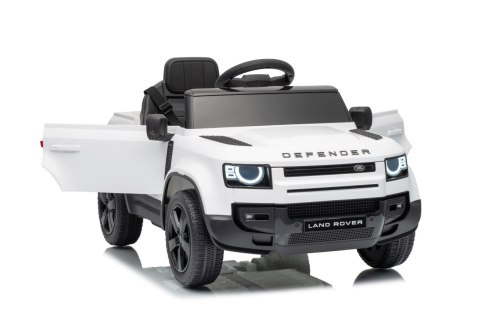 Auto Land Rover Defender białe na akumulator dla dzieci + pilot R/C