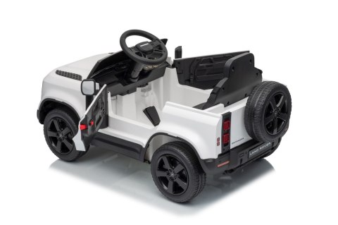Auto Land Rover Defender białe na akumulator dla dzieci + pilot R/C
