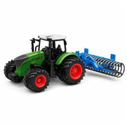 Traktor Rolniczy Farmerski Gospodarski z Wałem Uprawowym Zielony 1:24