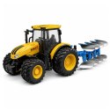 Traktor Rolniczy Z Pługiem Wieloskibowym Światła Dźwięki Żółty 1:24