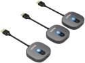Unitek Bezprzewodowy transmiter HDMI 1080p, 1 nadajnik + 2 odbiorniki, czarny