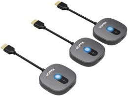 Unitek Bezprzewodowy transmiter HDMI 1080p, 1 nadajnik + 2 odbiorniki, czarny