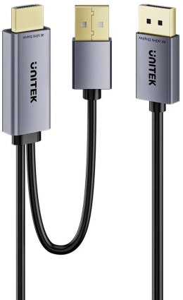Unitek Kabel HDMI do DisplayPort 4K z zasilaniem USB-A | 4K@60Hz | HDR | 1,8 m