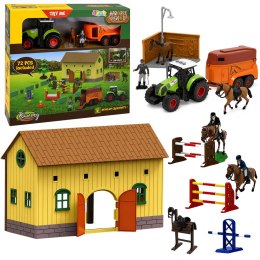 Zestaw Farma Stadnina Traktor Tor Przeszkód Skocznie Konie Figurki 72 el.