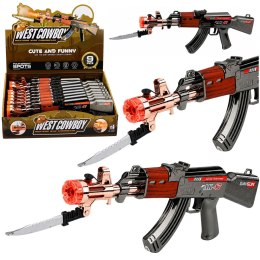 Karabin AK47 Broń Na Baterie Rekwizyt Nóż Efekt Dymny Światła Dźwięki