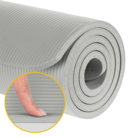 Mata gimnastyczna do ćwiczeń joga, pilates, fitness, 183x61cm, 1.5cm, REBEL