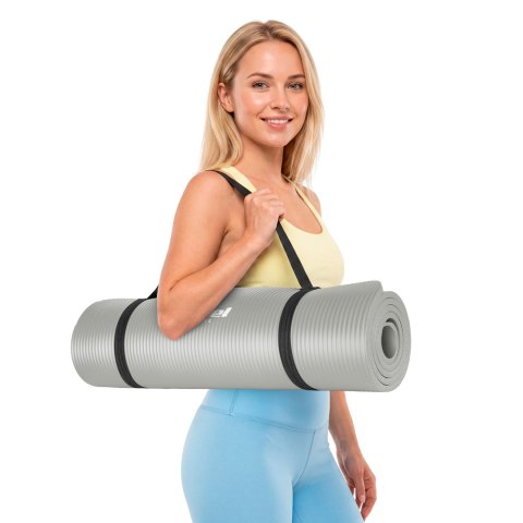 Mata gimnastyczna do ćwiczeń joga, pilates, fitness, 183x61cm, 1.5cm, REBEL