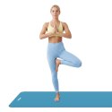 Mata gimnastyczna do ćwiczeń joga, pilates, fitness, 183x61cm, grubość 1cm, materiał NBR, niebieska, REBEL ACTIVE
