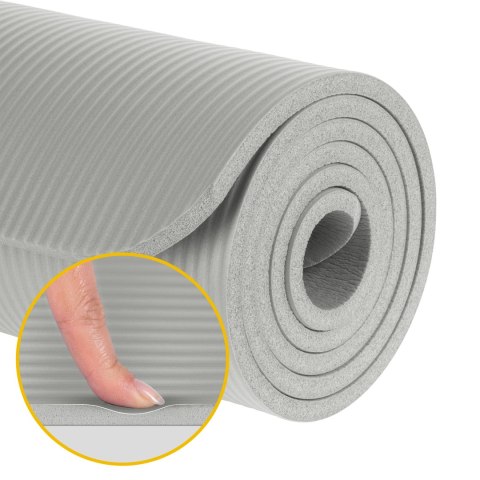 Mata gimnastyczna do ćwiczeń joga, pilates, fitness, 183x61cm, 1cm, REBEL