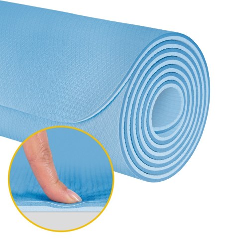 Mata gimnastyczna do ćwiczeń joga, pilates, fitness, 183x61cm, 1cm, REBEL
