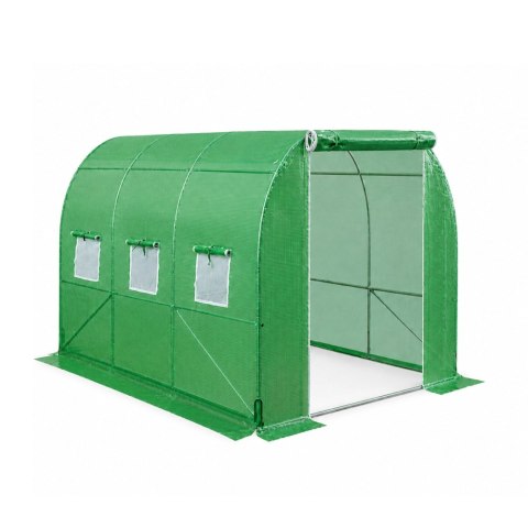 Tunel Ogrodowy Foliowy Szklarnia Na Warzywa Z Oknami Zielony UV 2x3 M 6M²