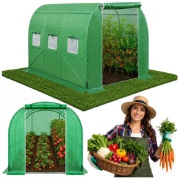 Tunel Ogrodowy Foliowy Szklarnia Na Warzywa Okna Zielony UV 3,5x2x2M 7M²