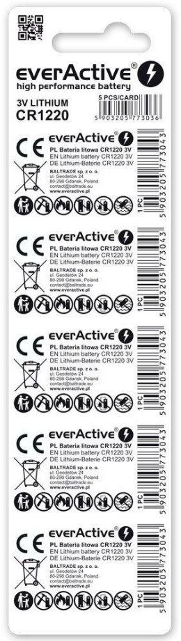 Bateria CR1220 everActive (blister 5 szt.)