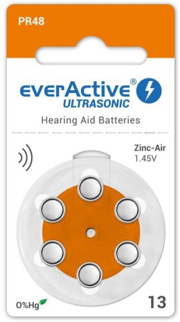 Bateria do aparatu słuchowego everActive ULTRASONIC 13 / PR48 (blister 6 szt.)