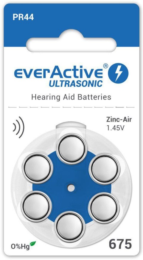 Bateria do aparatu słuchowego everActive ULTRASONIC 675 / PR44 (blister 6 szt.)