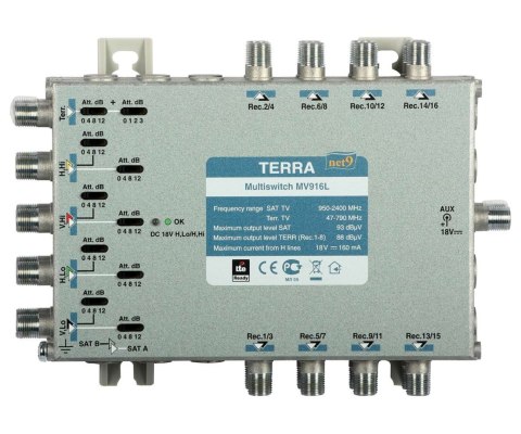 MULTISWITCH MV-916L 9 WEJŚĆ / 16 WYJŚĆ TERRA