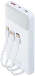 Powerbank Rivacase 10000mAh 22.5W PD 2x USB-C 1x USB-A VA2211 biały + kabel USB-C i Lightning