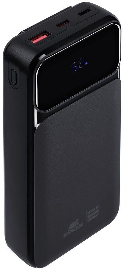 Powerbank Rivacase 20000mAh 22.5W PD 2x USB-C 1x USB-A VA2221 czarny + kabel USB-C i Lightning