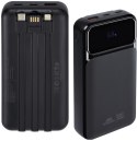 Powerbank Rivacase 20000mAh 22.5W PD 2x USB-C 1x USB-A VA2221 czarny + kabel USB-C i Lightning