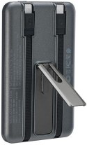 Powerbank Rivacase 5000mAh 22.5W PD Qi Magsafe 1x USB-C VA2607 szary + kabel USB-C i Lightning