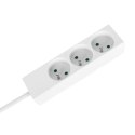 Przedłużacz 3 gniazda 5m typu francuskiego bez przełącznika (3x1,5mm) Rebel biały