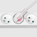Przedłużacz 3 gniazda 5m typu francuskiego bez przełącznika (3x1,5mm) Rebel biały