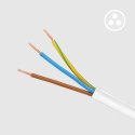 Przedłużacz 3 gniazda 5m typu francuskiego z przełącznikiem (3x1,5mm) Rebel biały