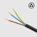 Przedłużacz 4 gniazda 5m typu francuskiego bez przełącznika (3x1,5mm) Rebel czarny