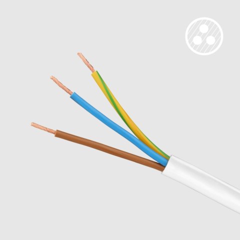 Przedłużacz 5 gniazd 5m typu francuskiego bez przełącznika (3x1,5mm) Rebel biały