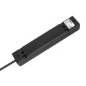 Przedłużacz 5 gniazd 5m typu francuskiego bez przełącznika (3x1,5mm) Rebel czarny
