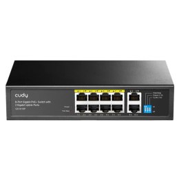 SWITCH POE GS1010P 8-PORTOWY + 2X UPLINK CUDY