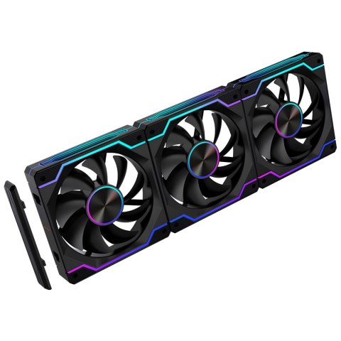 ZESTAW WENTYLATORÓW LC-DPRO-120-CD-BLACK 1600 RPM ARGB LOVINGCOOL