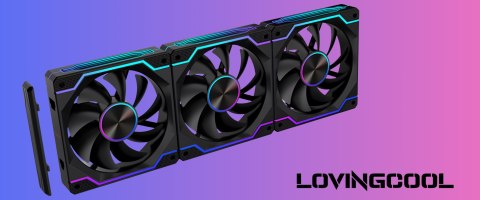 ZESTAW WENTYLATORÓW LC-DPRO-120-CD-BLACK 1600 RPM ARGB LOVINGCOOL