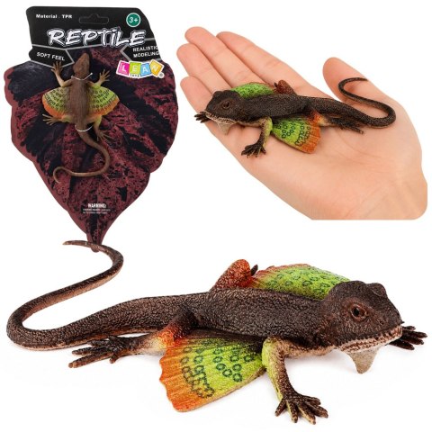 Jaszczurka Agama Błoniasta Gumowa Figurka Rozciągliwa Realistyczna 13 cm
