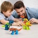 Klocki Konstrukcyjne Dinozaury Zestaw do Skręcania z Wkrętarką 4w1
